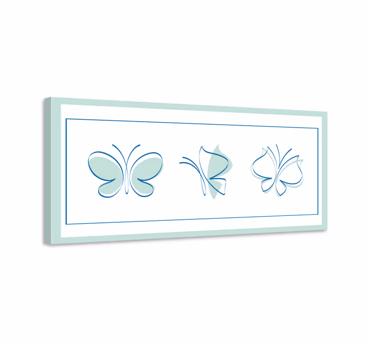 Cuadro mariposas azulejos en silueta - TenVinilo