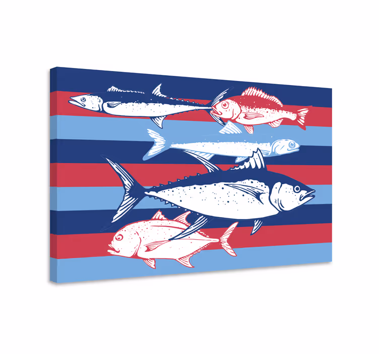 Cuadro de peces dibujos a mano - TenVinilo