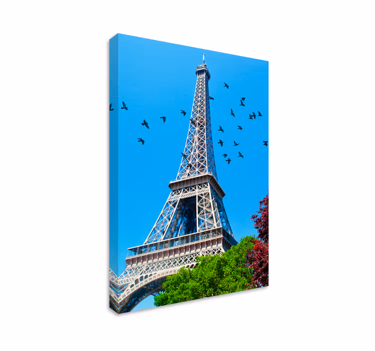 Cuadro ciudades vuelo de aves de la torre eiffel - TenVinilo