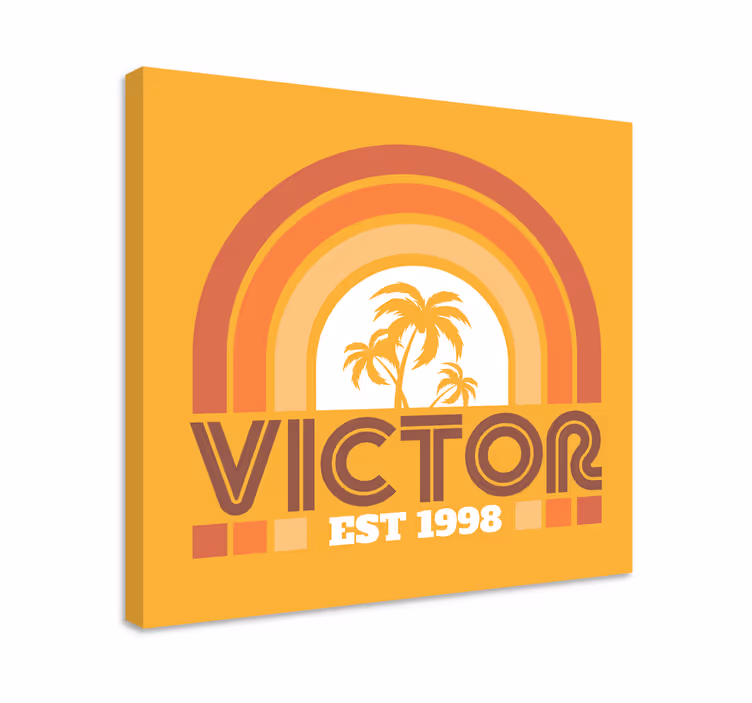 Cuadro vintage palma retro personalizada - TenVinilo