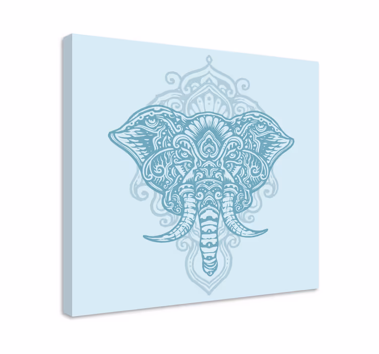 Cuadro de elefantes diseño de elefante adornado - TenVinilo