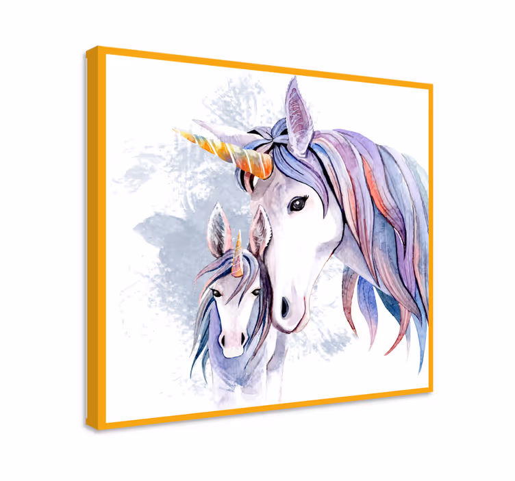 Cuadro de unicornios Unicornios madre e hijo - TenVinilo