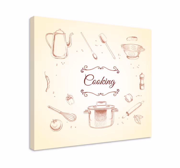 Cuadros rústico de cocina tonos rosas - TenVinilo