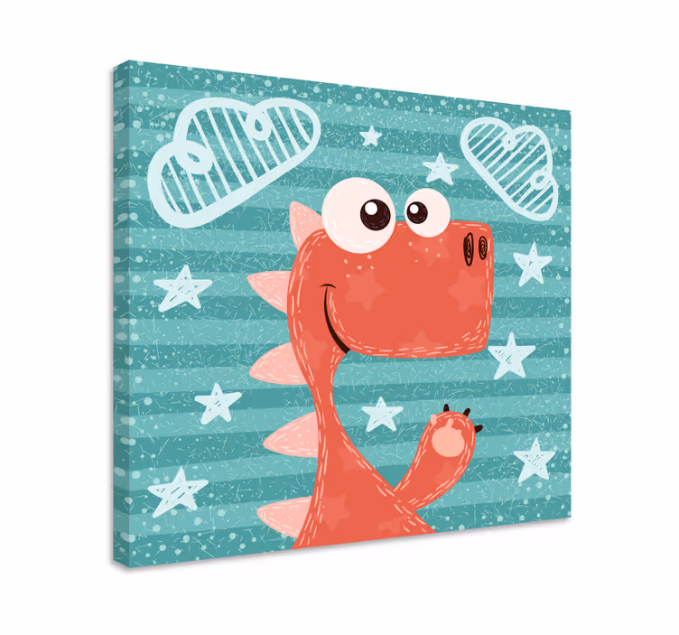 Cuadros dinosaurio en dibujos animados felices - TenVinilo
