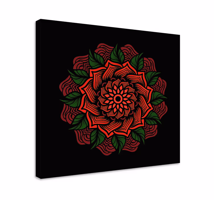 Cuadro de flores diseño de mandala floral - TenVinilo