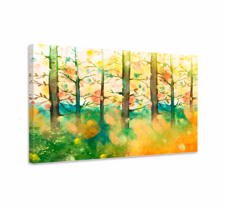 Cuadro árboles árbol multicolor - TenVinilo