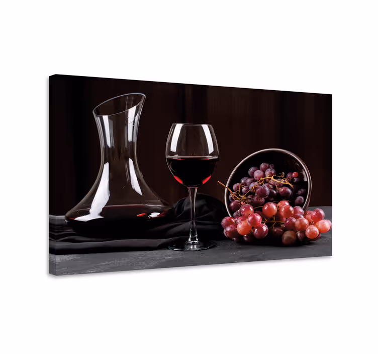 Cuadro para bar Vino y uvas - TenVinilo