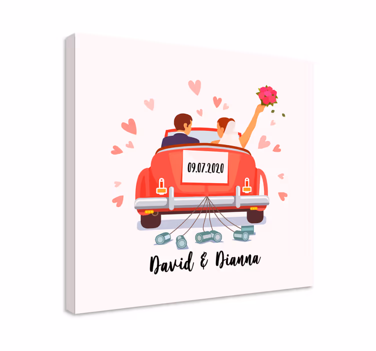 Cuadro de personas pareja de recién casados - TenVinilo