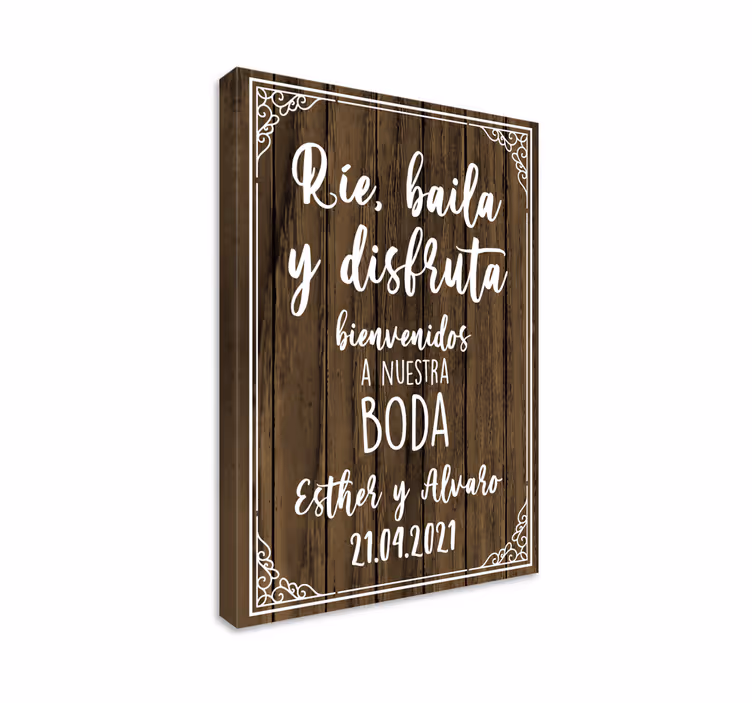 Cuadro frase cartel de bienvenida a la boda - TenVinilo