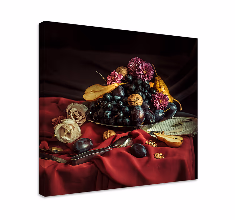 Cuadro bodegones arreglo elegante de frutas - TenVinilo