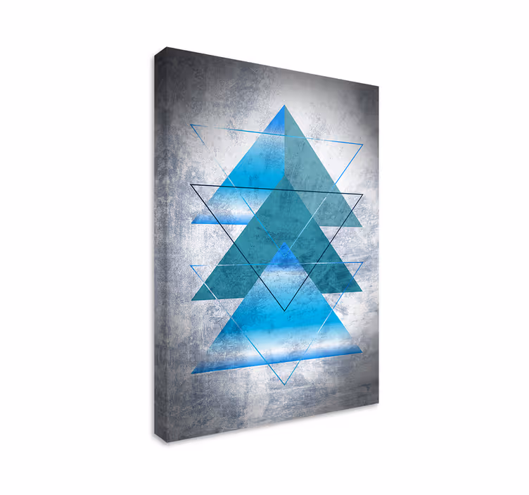 Cuadro figuras geométricas formas azules geométricas - TenVinilo