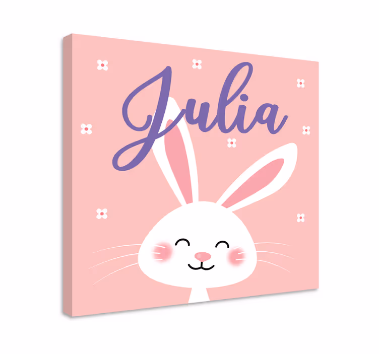 Cuadro para bebés personaje conejo feliz - TenVinilo