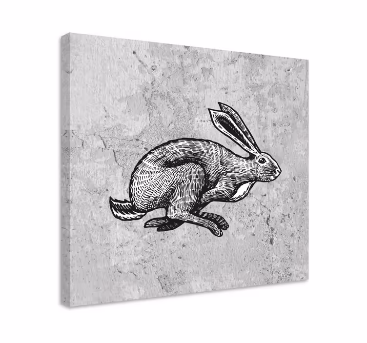 Cuadro animales diseño de conejo corredor - TenVinilo