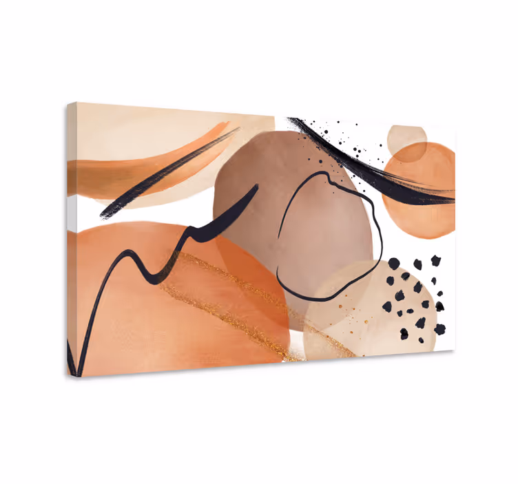 Cuadro abstracto formas fluidas marrones - TenVinilo