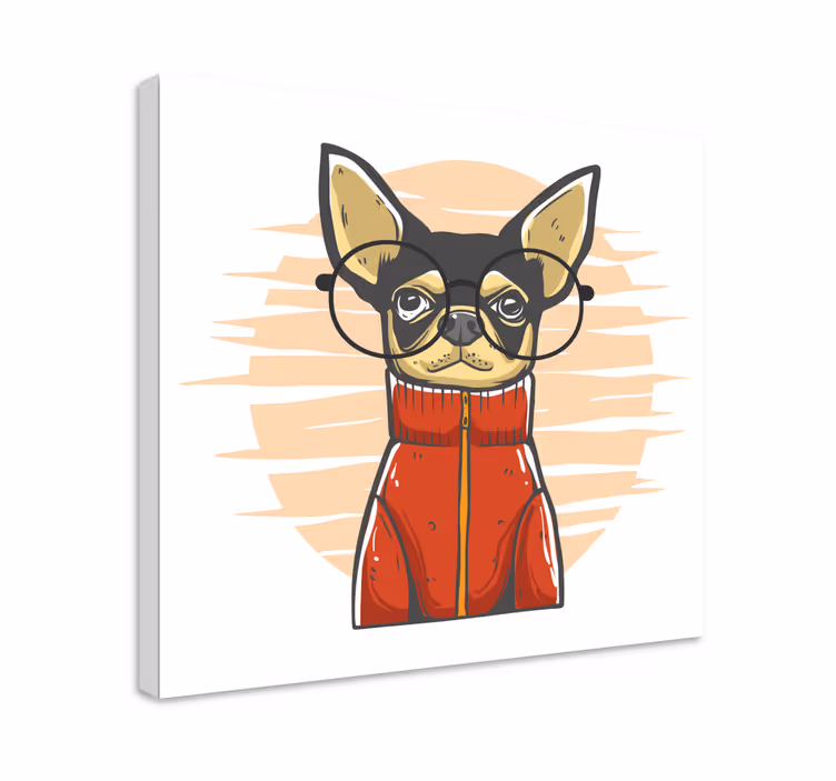 Cuadro perro Chihuahua con gafas - TenVinilo