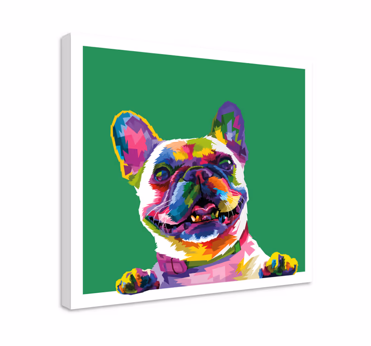 Cuadro perro Arcoiris de bulldog francés - TenVinilo