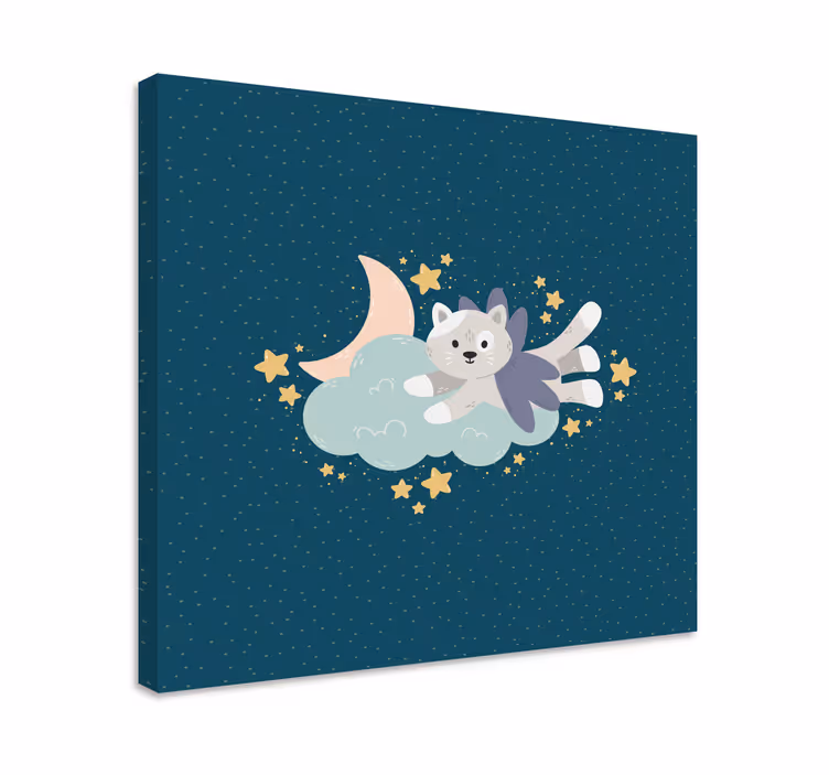 Cuadro de gatos sueño de gato volador - TenVinilo