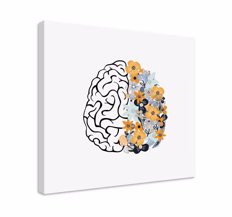 Cuadro abstracto Cerebro floral - TenVinilo