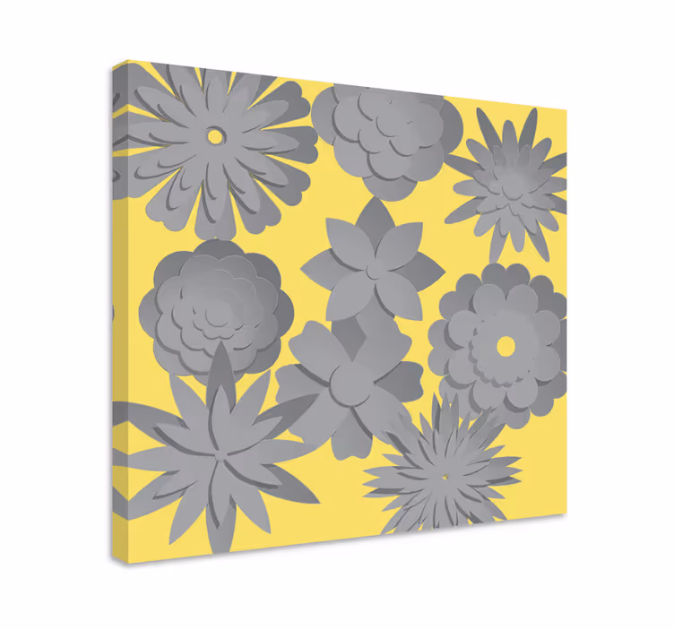 Cuadro de flores silueta floral - TenVinilo