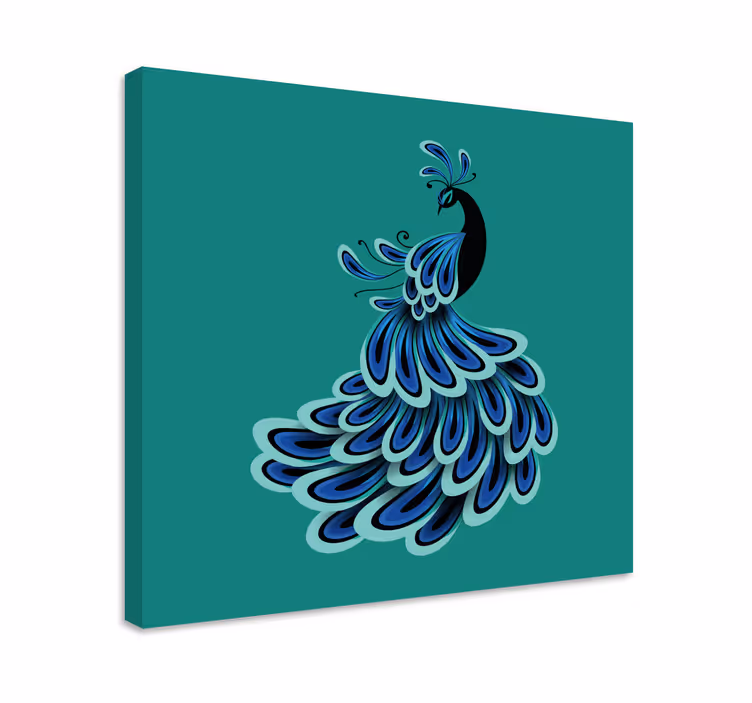 Cuadro 3d diseño de pavo real elegante - TenVinilo