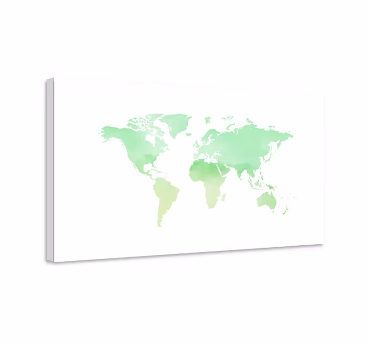 Cuadro mapa mapa del mundo en acuarela - TenVinilo