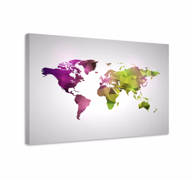 Cuadro mapa mapa mundial poligonal - TenVinilo
