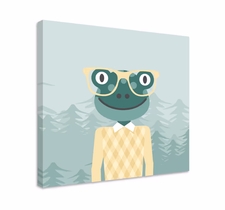 Cuadro 3d personaje de rana estilizada - TenVinilo
