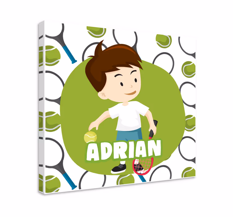 Cuadro infantil bola de tenis personalizada - TenVinilo