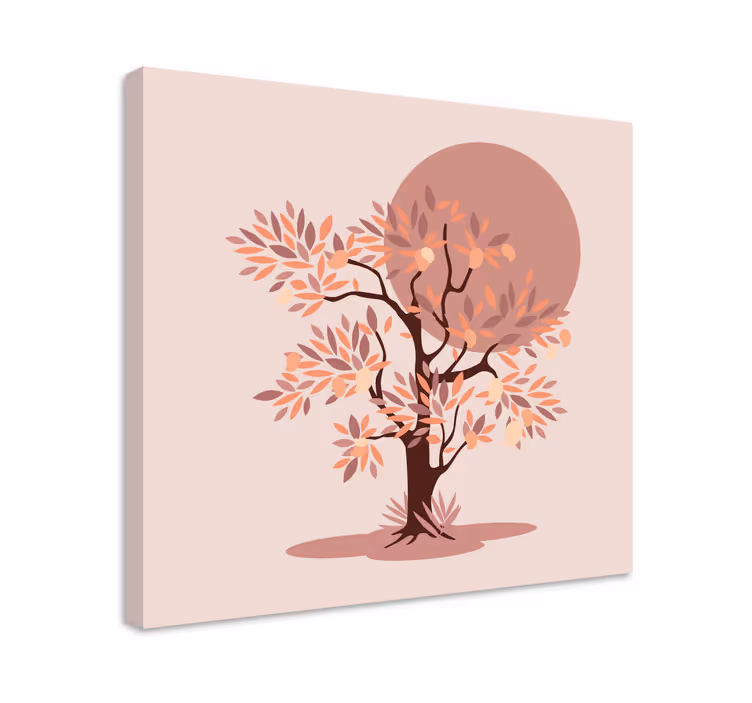 Cuadro de árboles silueta de árbol en otoño - TenVinilo
