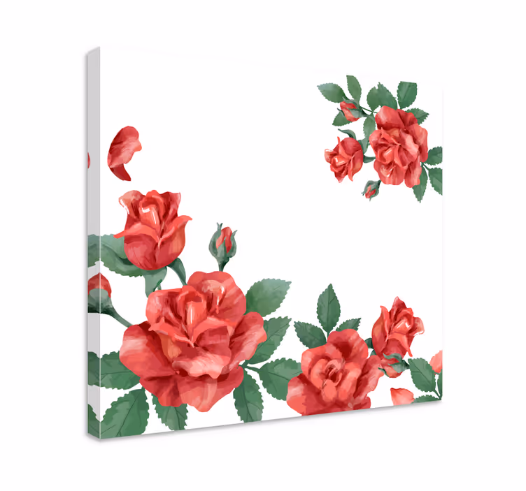 Cuadro de flores rosas en flor - TenVinilo