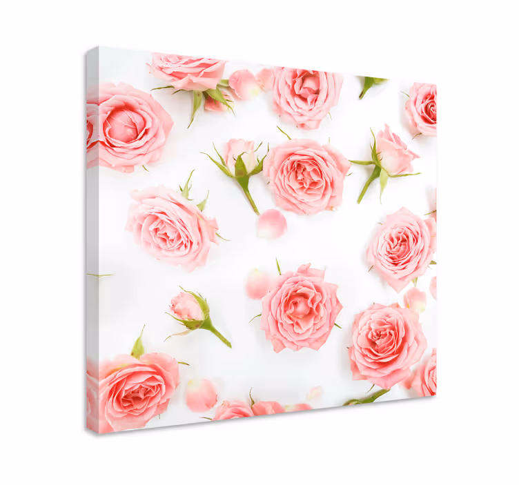 Cuadro de flores arreglo de rosas rosas - TenVinilo