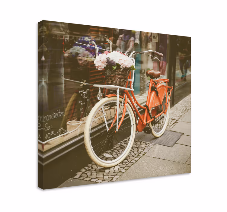Cuadro ciudades expositor de bicicletas encantador - TenVinilo