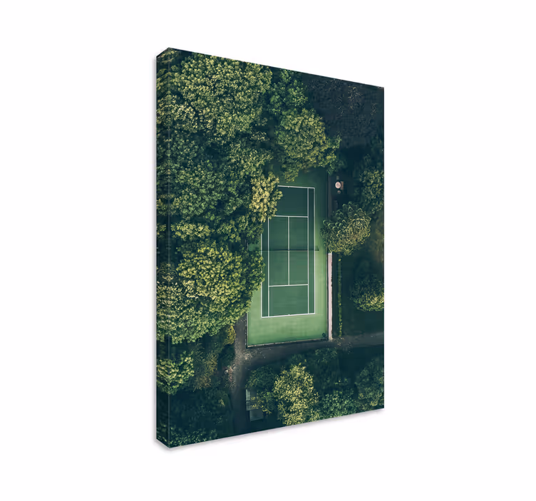 Cuadro casa Cancha de tenis verde - TenVinilo