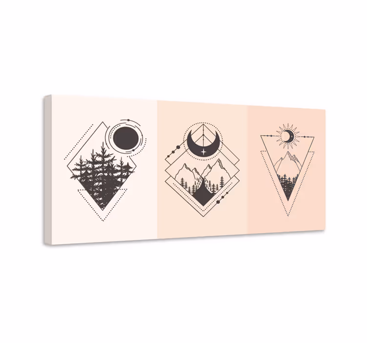 Cuadro figuras geométricas emblema montañés - TenVinilo