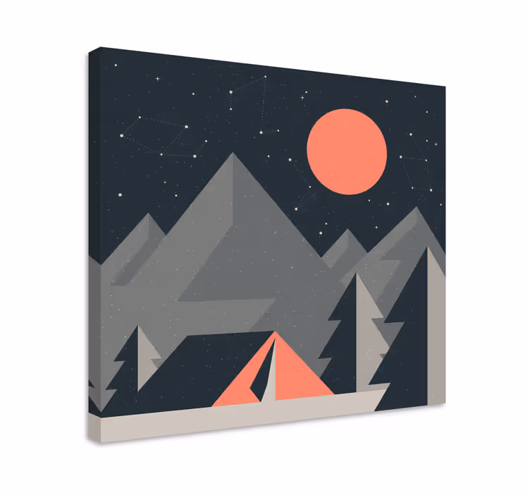 Cuadro nórdico Bosque de estilo geométrico - TenVinilo