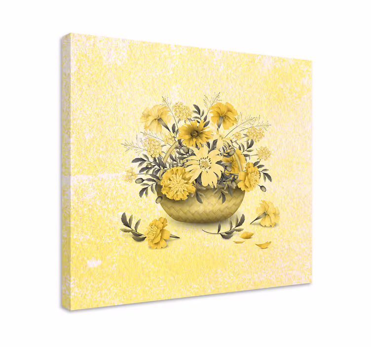Cuadro de flores arreglo floral amarillo - TenVinilo