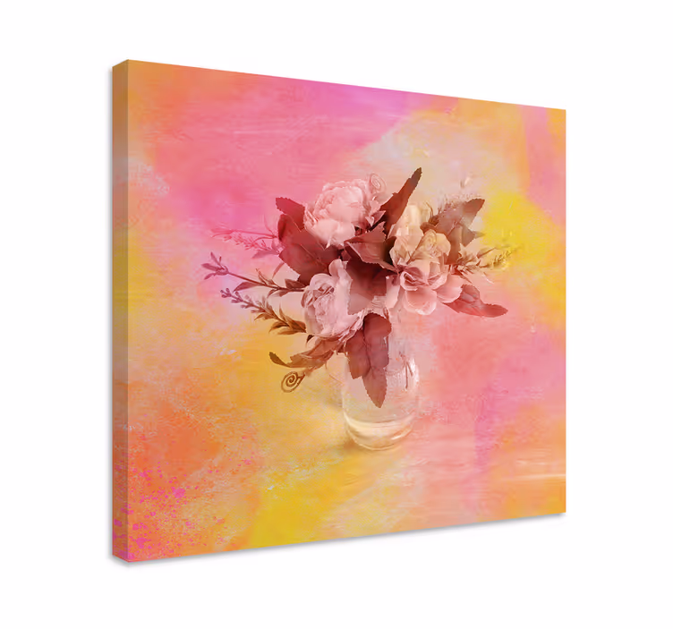 Cuadro de flores arreglo floral romantico - TenVinilo