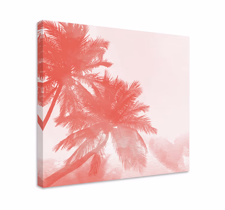 Cuadro de flores contorno de palmera - TenVinilo