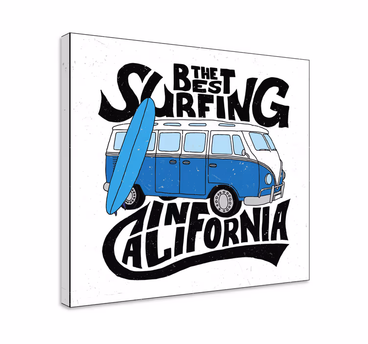 Cuadro deporte surfing furgoneta california - TenVinilo