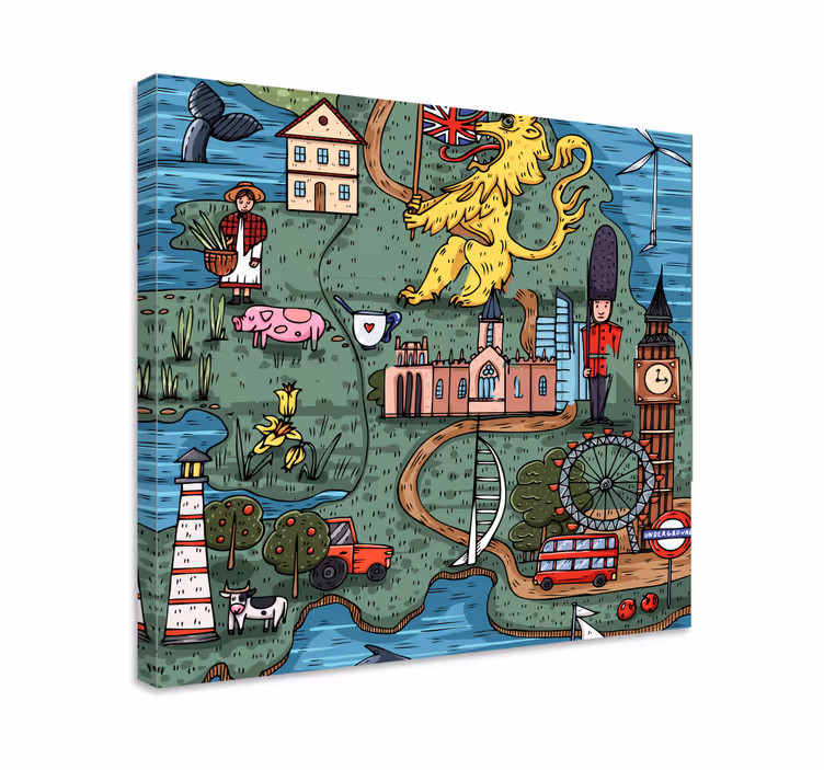 Cuadro para despacho Mapa colorido de londres - TenVinilo