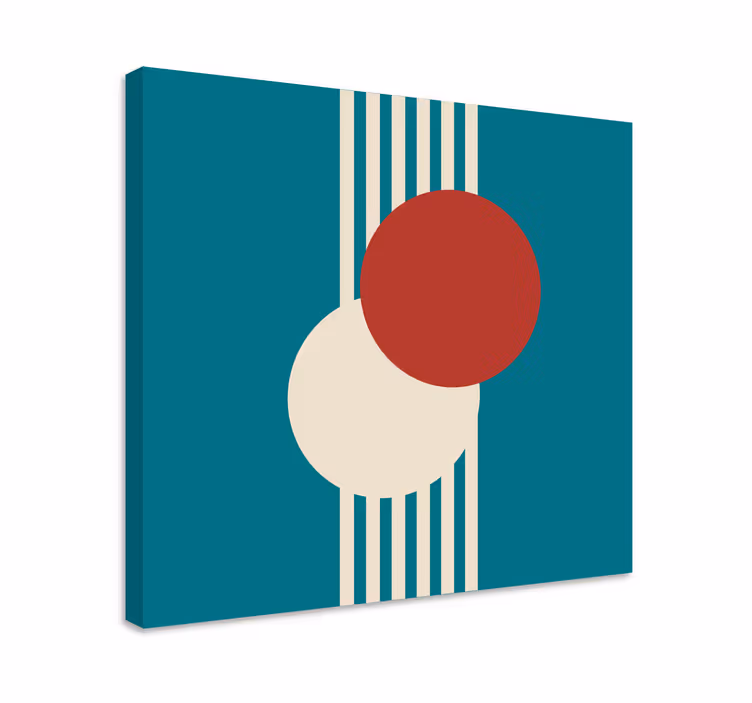 Cuadro geométrico Dos círculos de arte abstracto - TenVinilo