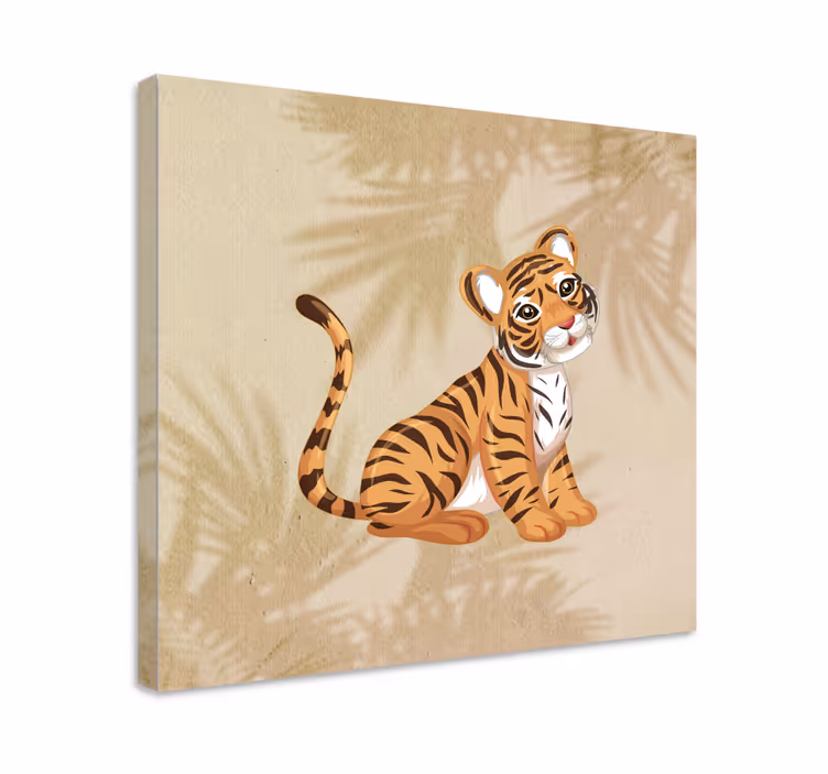 Cuadro animales ilustración de tigre tierno - TenVinilo