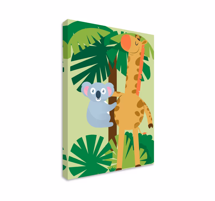 Cuadro animales koala y jirafa - TenVinilo