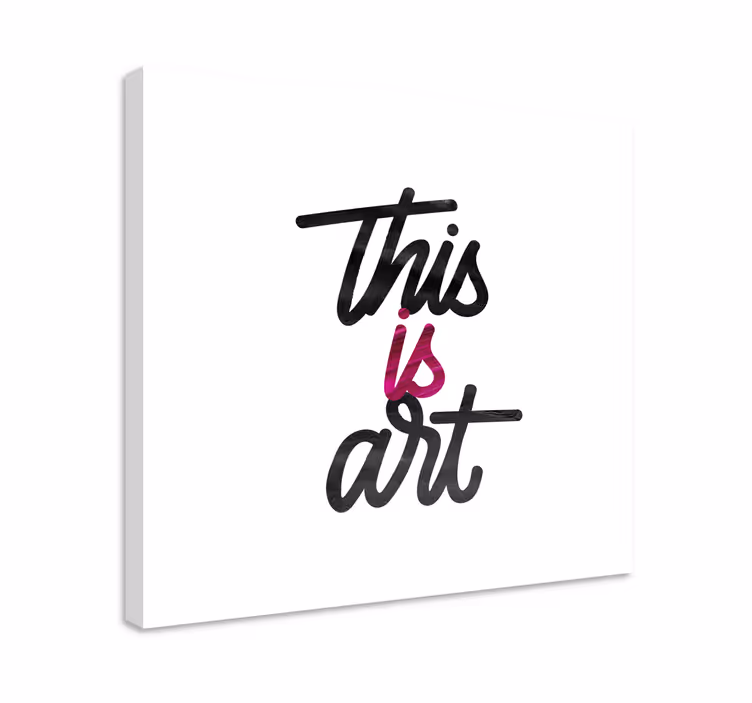 Cuadro frase Esto es arte en colores rosa y negro - TenVinilo