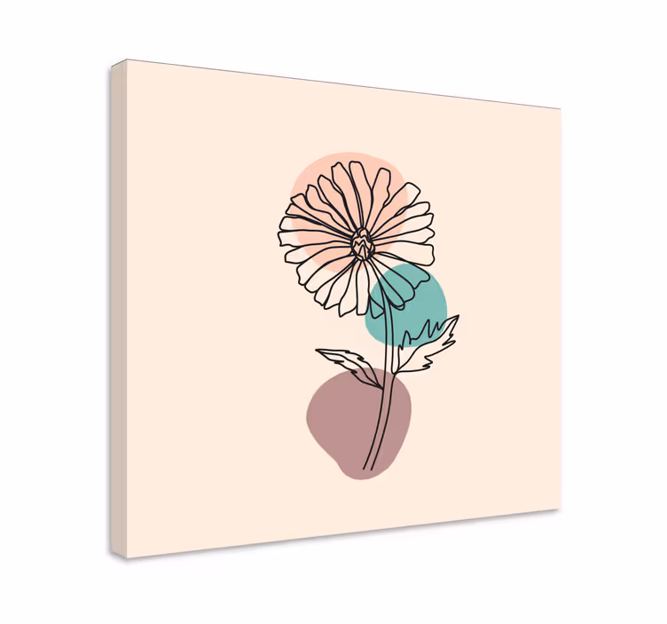 Cuadro de flores contorno de flor única - TenVinilo
