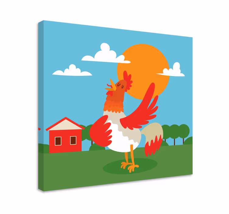 Cuadro animales gallo celebrando el amanecer - TenVinilo