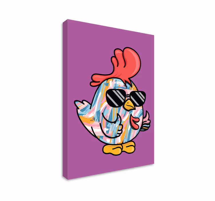 Cuadro animales personaje de gallina genial - TenVinilo