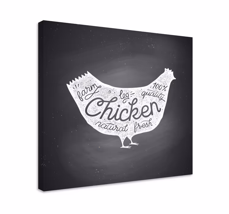 Cuadro de árboles pollo de granja fresco - TenVinilo