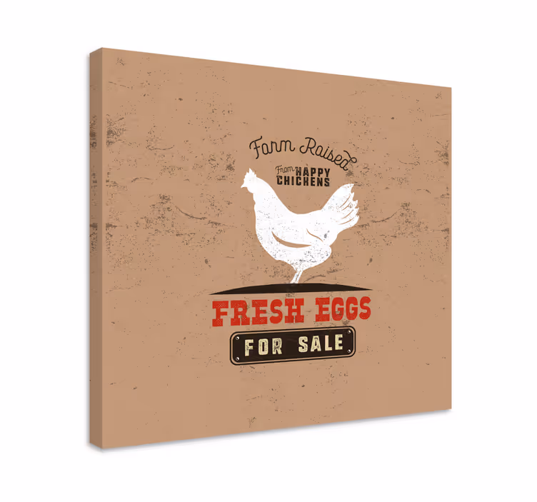 Cuadro abecedario huevos frescos de granja - TenVinilo