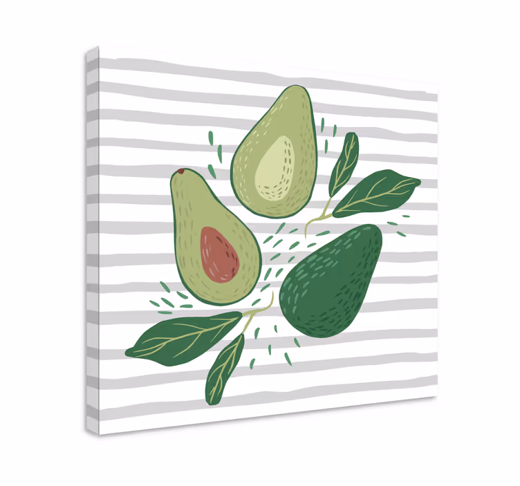 Cuadro bodegones arreglo de trío de aguacates - TenVinilo